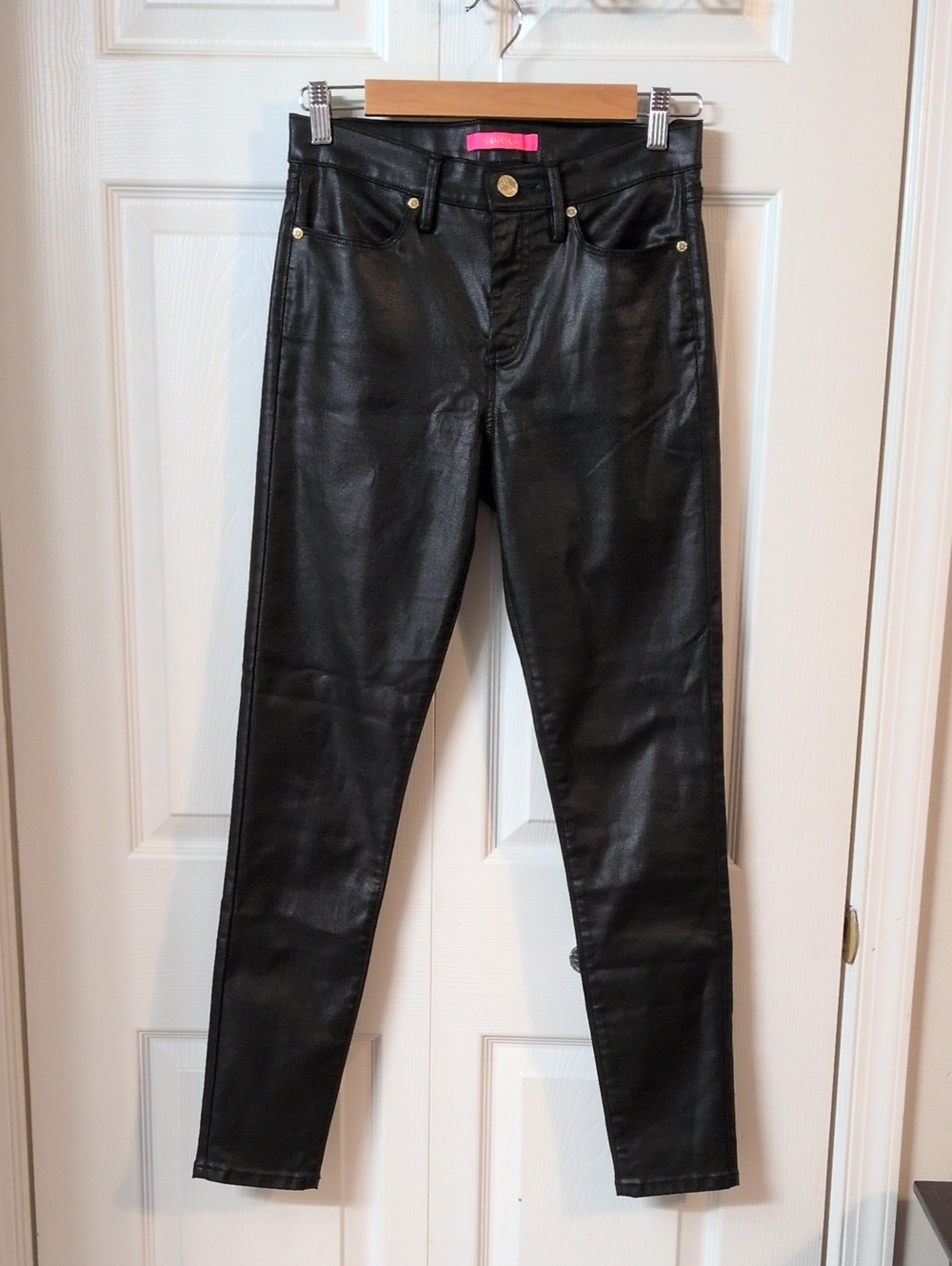 Lilly Pulitzer Eagan Black Coated Skinny Jeans Size 4